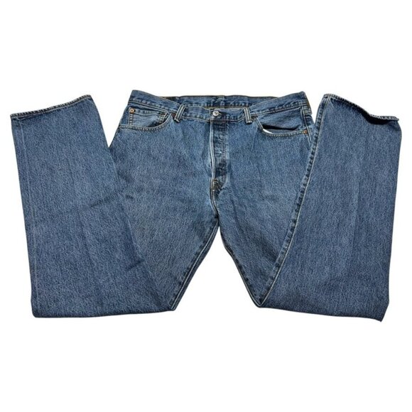 Levi's 501 Straight Cut Jeans Blue Size 36 x 32 - Picture 1 of 8